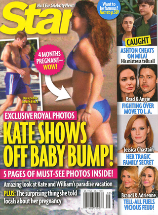 Illustration for article titled This Week in Tabloids: Super Fuzzy Pix of Pregnant Kate Middleton in a Bikini